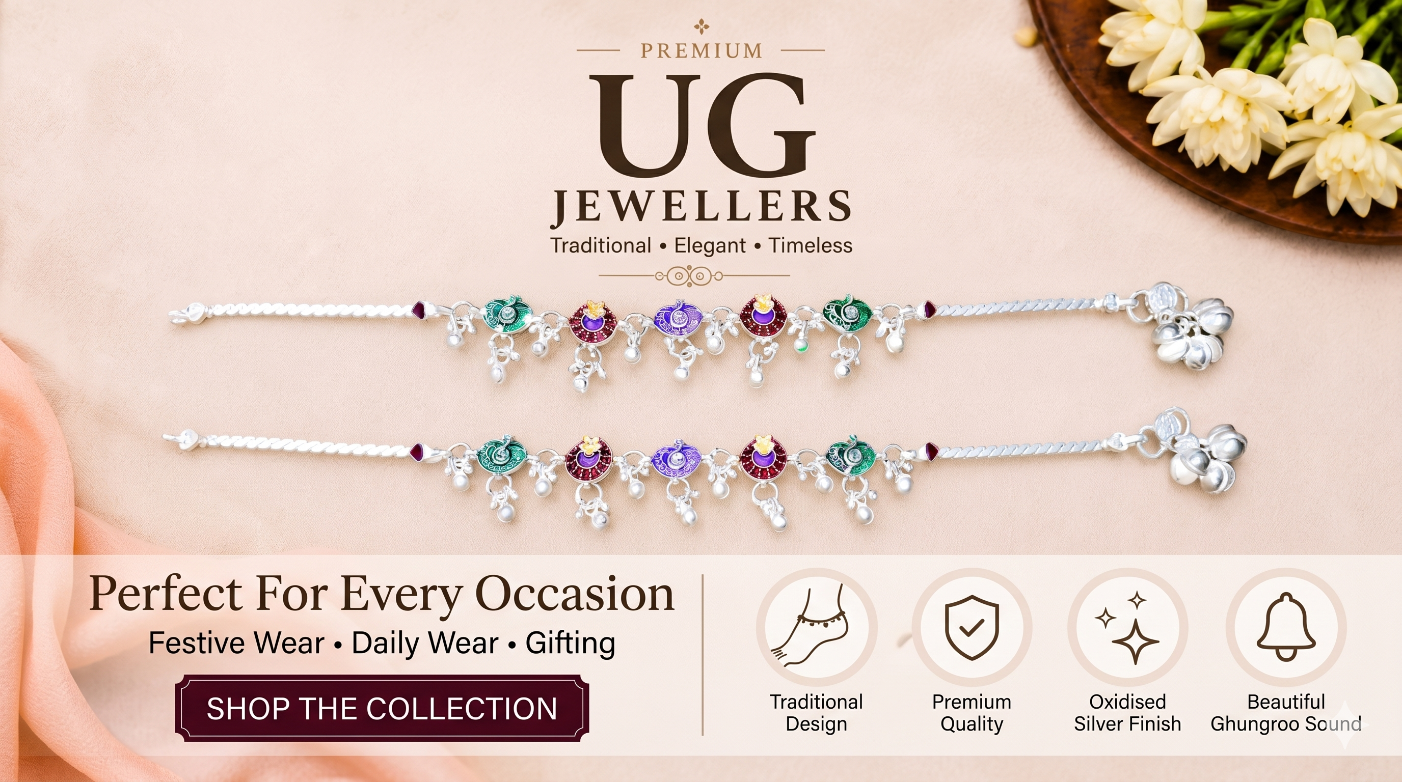 UG Jewellers traditional silver jewellery collection